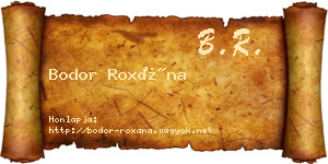 Bodor Roxána névjegykártya
