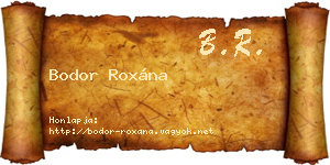 Bodor Roxána névjegykártya