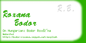 roxana bodor business card
